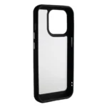 Μαύρη θήκη Acrylic Matt για iPhone 15 Pro με ημιδιάφανη ματ επιφάνεια και ενισχυμένη προστασία.