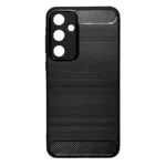 Μαύρη θήκη Carbon Case για Samsung Galaxy A14 4G και A14 5G με υφή ανθρακονήματος.