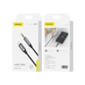 Καλώδιο FONENG BM31 Lightning σε Jack 3.5mm 1m μαύρο για σύνδεση iPhone με ακουστικά και ηχεία.