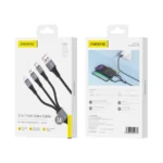 Καλώδιο φόρτισης FONENG X112 3-σε-1, 3A, 1.2m σε μαύρο χρώμα για συσκευές USB-C, Lightning και Micro USB.