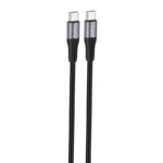 Μαύρο καλώδιο FONENG X112 USB-C σε USB-C 60W μήκους 1m για γρήγορη φόρτιση και μεταφορά δεδομένων.