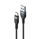Μαύρο καλώδιο φόρτισης FONENG X51 USB-C 3A μήκους 2 μέτρων για γρήγορη μεταφορά δεδομένων
