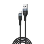 Καλώδιο FONENG X51 USB-C 3A μήκους 2 μέτρων σε μαύρο χρώμα για γρήγορη φόρτιση και μεταφορά δεδομένων