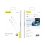 Καλώδιο FONENG X80 USB-C σε USB-C PD 100W, 1m, λευκό χρώμα για γρήγορη φόρτιση.