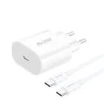 Φορτιστής τοίχου FONENG EU39 PD 20W USB-C σε λευκό χρώμα για ταχεία φόρτιση smartphone.