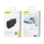 Φορτιστής τοίχου FONENG EU51 GaN 25W USB-C σε μαύρο χρώμα για γρήγορη φόρτιση κινητών