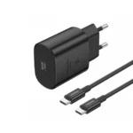 Φορτιστής τοίχου FONENG EU51 GaN PD 25W USB-C σε μαύρο χρώμα με καλώδιο USB-C