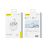 FONENG BL130 Bluetooth wireless earphones in white color, TWS hands-free for smartphone.