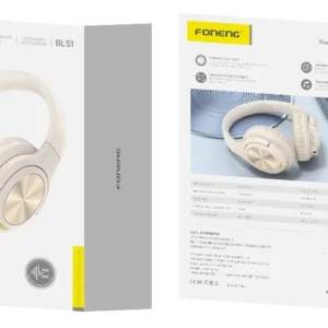 Ασύρματα μπεζ ακουστικά κεφαλής FONENG BL51 με τεχνολογία ANC και ENC