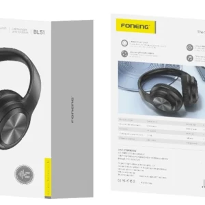 Ασύρματα ακουστικά κεφαλής FONENG BL51 Black με τεχνολογία ANC και ENC για καθαρό ήχο.