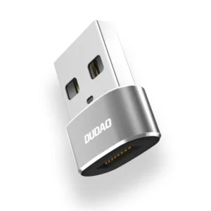 Μαύρος αντάπτορας Dudao L16AC από USB-C σε USB-A για σύνδεση περιφερειακών και μεταφορά δεδομένων.