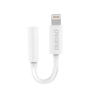 Αντάπτορας ήχου Dudao L16i Lightning σε 3.5mm mini jack σε λευκό χρώμα για σύνδεση ακουστικών.