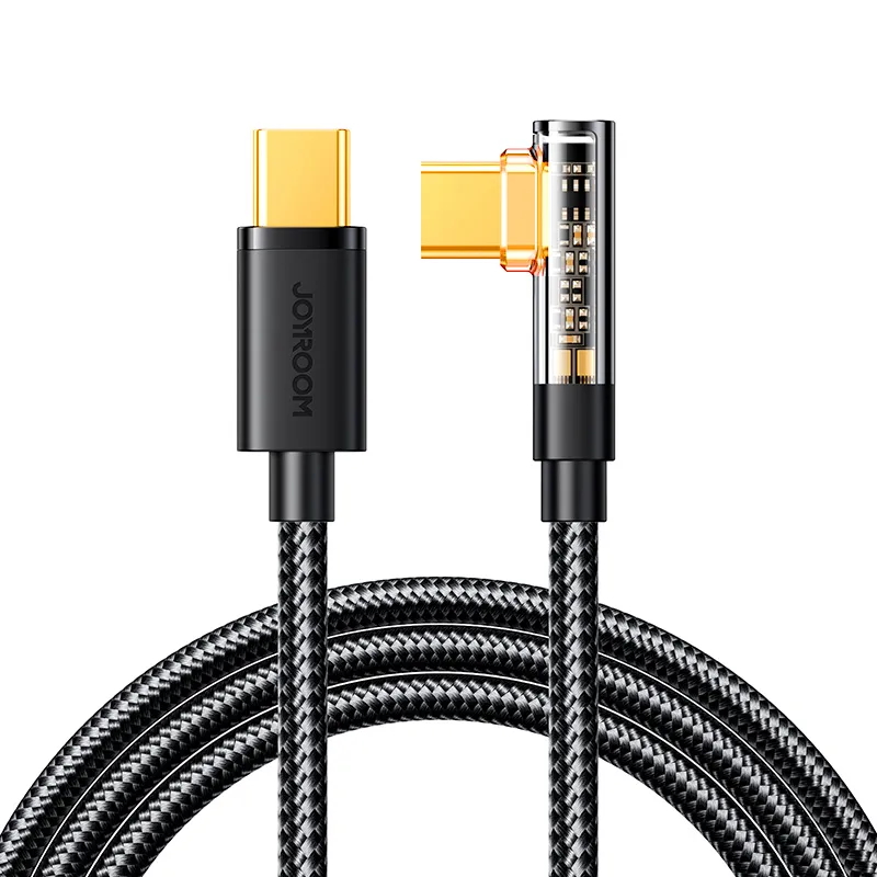 Καλώδιο Joyroom S-CC100A6 USB-C σε USB-C 100W 1.2m μαύρο με γωνιακό βύσμα για gaming.
