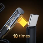 Καλώδιο Joyroom S-CC100A6 USB-C σε USB-C 100W 1.2m μαύρο με γωνιακό βύσμα για gaming