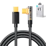 Καλώδιο Joyroom S-CC100A6 USB-C σε USB-C 100W, 1.2m, μαύρο με γωνιακό βύσμα για gaming.