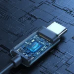 Γκρι ενσύρματα ακουστικά Joyroom JR-EC06 USB-C hands-free τύπου ψείρες για κινητά τηλέφωνα.