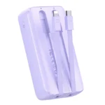 Joyroom Power Bank JR-PBC06 10000mAh 30W Μοβ με ενσωματωμένα καλώδια USB-C και Lightning
