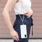 Universal hanging neck strap for TFO mobile phones in Mint color.