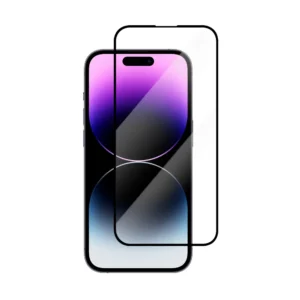 Προστατευτικό τζαμάκι 9D VMax για iPhone 14 Pro Max με μαύρο πλαίσιο