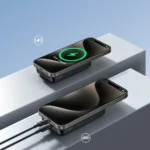 Joyroom JR-W020 MagSafe Power Bank 10000mAh 20W σε μαύρο χρώμα για γρήγορη ασύρματη φόρτιση iPhone.