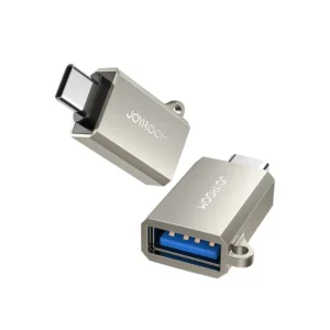 Joyroom S-H151 Αντάπτορας USB-C σε USB-A σε ασημί χρώμα με υποδοχή για λουράκι.