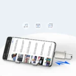 Αντάπτορας JOYROOM S-H151 USB-C σε USB-A σε ασημί χρώμα με υποδοχή για λουράκι