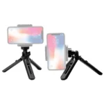 Hurtel Mini Tripod και Selfie Stick 16-21cm σε μαύρο χρώμα για κινητά τηλέφωνα και κάμερες GoPro.