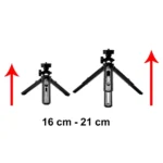 Μαύρο Hurtel Mini Tripod και Selfie Stick 16-21cm για smartphone και κάμερες GoPro