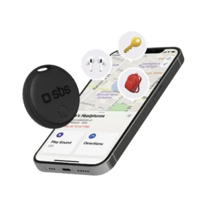 SBS Track My Circle Locator μαύρο, συμβατό με Apple Find My για εύρεση κλειδιών και αντικειμένων.