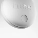 SBS Track My Circle Locator σε λευκό χρώμα, συμβατό με την εφαρμογή Apple Find My για εύρεση αντικειμένων.