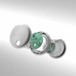 SBS Track My Circle Locator σε λευκό χρώμα, συμβατό με Apple Find My για εύκολο εντοπισμό αντικειμένων.