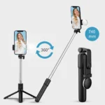Hurtel Selfie Stick WR1YXS Τρίποδο 0.71m με ενσωματωμένη λάμπα LED σε μαύρο χρώμα για κινητά