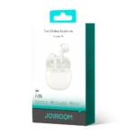 Ασύρματα ακουστικά Joyroom Funpods JR-FB1 σε μπεζ χρώμα, Bluetooth 5.3 TWS earphones για μουσική και κλήσεις.