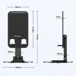 Μαύρη σταθερή επιτραπέζια βάση Wozinsky WPT-K393 για κινητά τηλέφωνα και tablet.