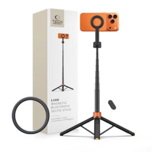 Tech-Protect L10S Bluetooth Selfie Stick Tripod Black Orange