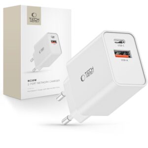 Tech-Protect Charger NC30W USB-C PD 30W / USB-A QC 3.0 White