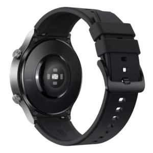 Μαύρο λουράκι σιλικόνης Hurtel για Huawei Watch GT 2, GT 3, GT 4 και Pro, ιδανικό για αθλητική χρήση.