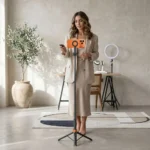 Tech-Protect L10S Bluetooth selfie stick και τρίποδο σε μαύρο-πορτοκαλί χρώμα για smartphone.
